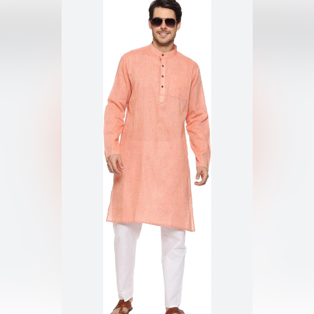 Yax Taylos Orange Kurta. Size M